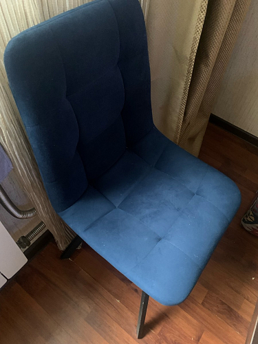 Стул на металлокаркасе Чилли синяя ткань / белый фото покупателя 944