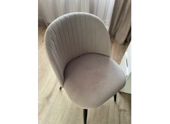 Стул на металлокаркасе Gabi 1 бежевый / черный с серебряными наконечниками фото покупателя 67