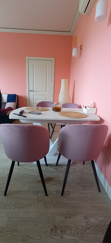 Стул на металлокаркасе Gabi 1 light blue / black / gold фото покупателя 749