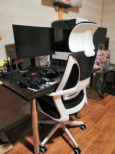 Компьютерное кресло Golem dark gray / gray / white фото покупателя 34