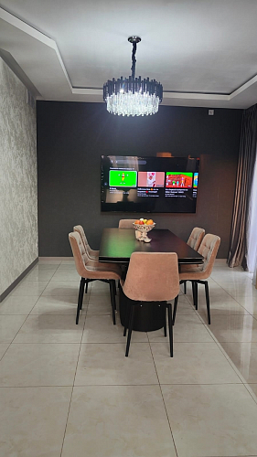 Керамический стол Готланд 160(220)х90х79 белый мрамор / черный фото покупателя 22