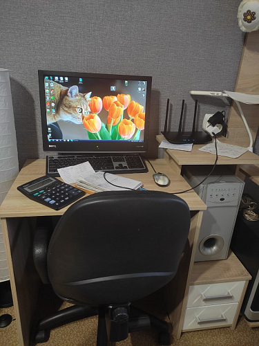 Стол компьютерный Джаз-24 правый белый фото покупателя 114