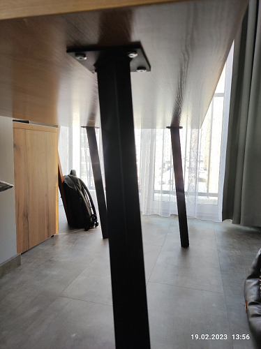 Стол Тринити Лофт 120 32 мм дуб галифакс табако / черный матовый фото покупателя 706