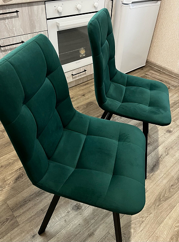 Стул на металлокаркасе Чилли черный / зеленый фото покупателя 1144