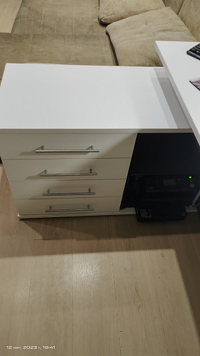 Компьютерный стол КСТ-109П правый дуб сонома / белый фото покупателя 95