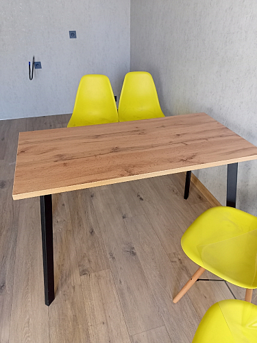 Стол Тринити Лофт 120 32 мм дуб галифакс табако / черный матовый фото покупателя 283