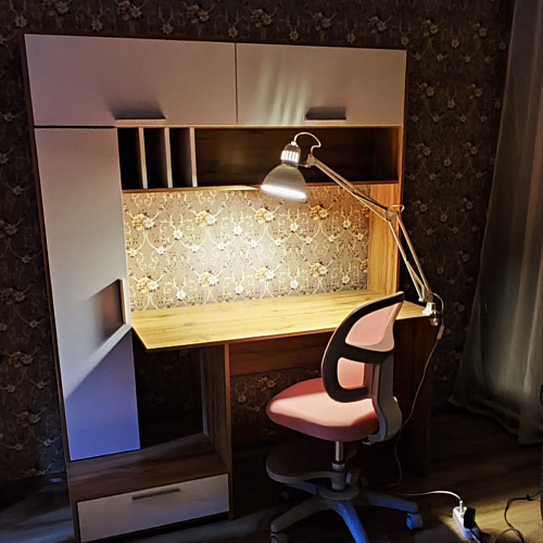 Письменный стол Лайт 03.243 дуб золотой (craft) / белый премиум фото покупателя 243