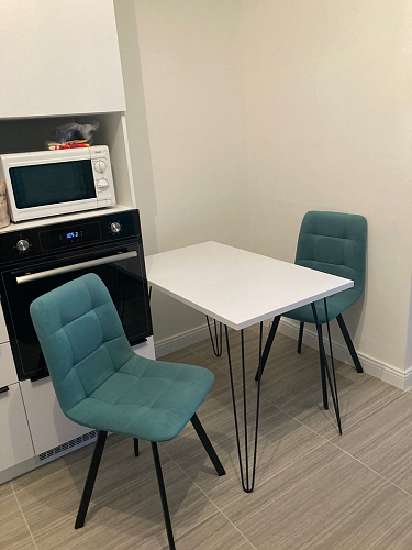 Стул на металлокаркасе Чилли синяя ткань / белый фото покупателя 373