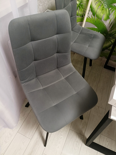 Стул на металлокаркасе Чилли К светло-серый велюр / черный каркас фото покупателя 234