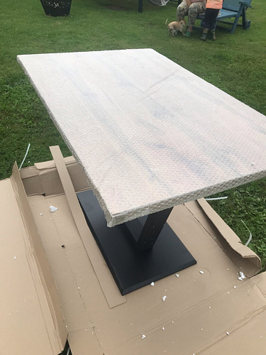 Стол на тумбе Мичиган Лофт 110х70 25 мм дуб делано темный / черный матовый фото покупателя 4