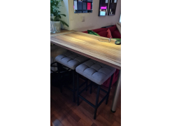 Барный стул Лофт кожзам темно-серый / черный матовый фото покупателя 106