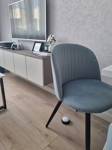 Стул на металлокаркасе Gabi 1 light blue / black / gold фото покупателя 515