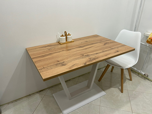 Стол на тумбе Мичиган Лофт 110х70 25 мм дуб вотан / белый / белый фото покупателя 7