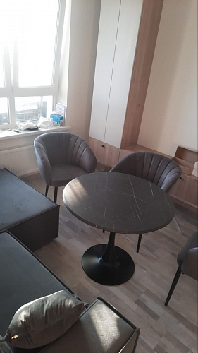 Стол Тулип 90х73 дуб вотан / белый фото покупателя 6