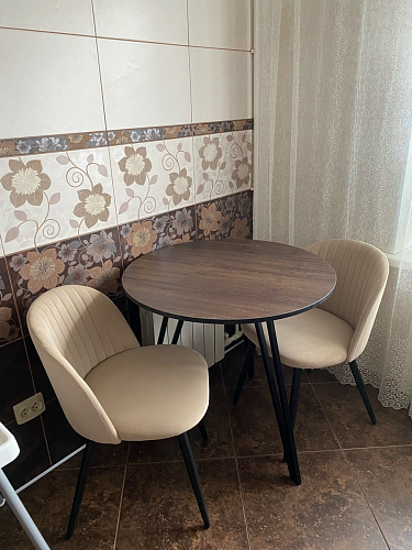 Стул на металлокаркасе Gabi 1 light blue / black / gold фото покупателя 722