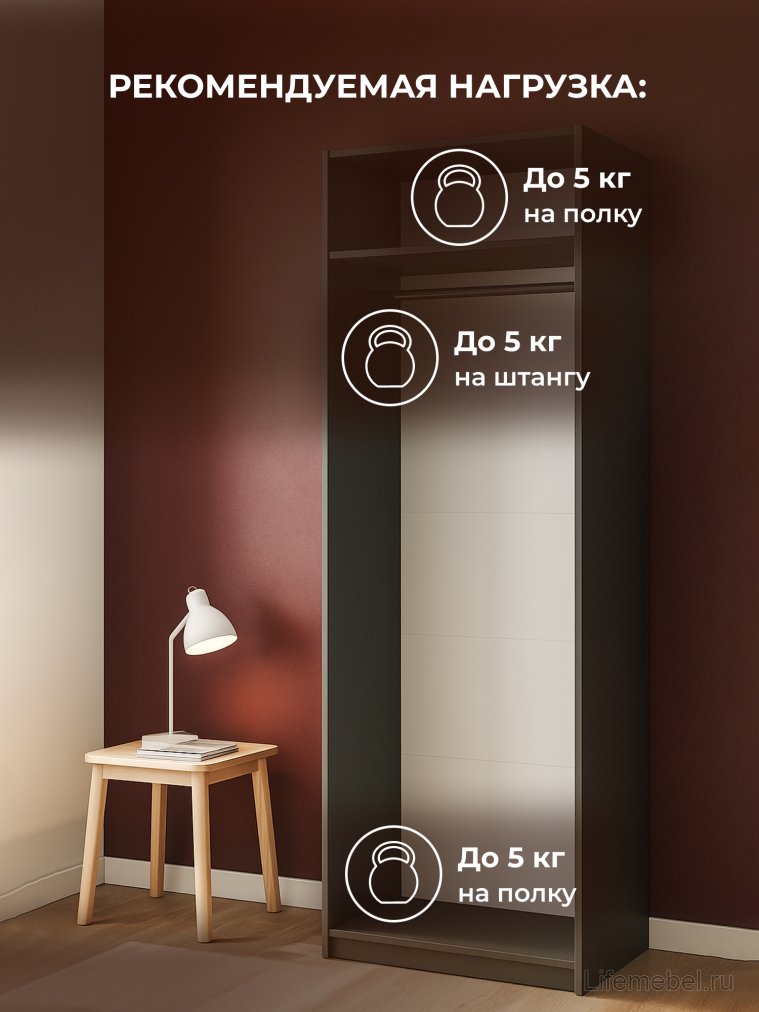 Шкаф Даиго двухстворчатый графит серый