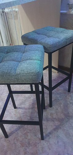 Барный стул Лофт ткань канди грей / черный матовый фото покупателя 152