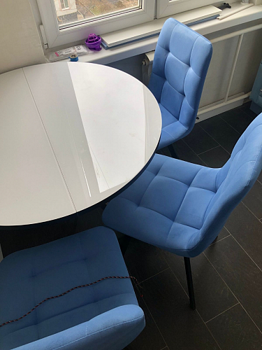 Стул на металлокаркасе Чилли К темно-серый (velutto 32) / черный фото покупателя 163