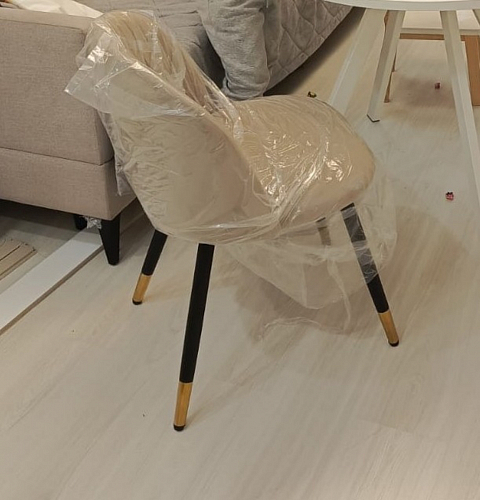 Стул на металлокаркасе Gabi 1 light blue / black / gold фото покупателя 605