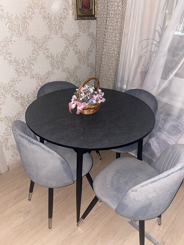 Стул на металлокаркасе Gabi dark beige / black / silver фото покупателя 467