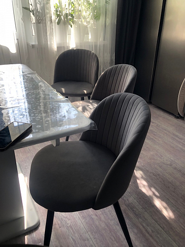 Стул на металлокаркасе Gabi dark beige / black / silver фото покупателя 620