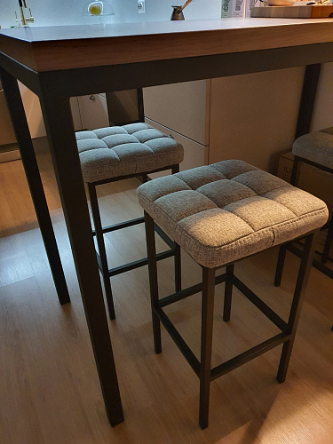 Барный стул Лофт микровелюр катания изумруд / черный матовый фото покупателя 196