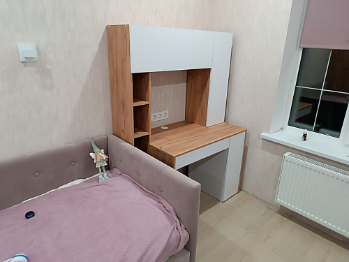 Письменный стол Комфорт 12.71 дуб золотой craft / белая аляска фото покупателя 71