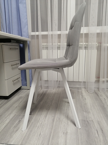 Стул на металлокаркасе Чилли К светло-серый велюр / черный каркас фото покупателя 1108