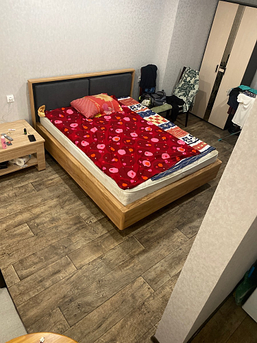 Двуспальная кровать Клауд 160х200 парящая дуб крафт золотой / антрацит фото покупателя 487