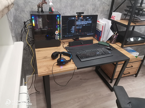 Стол Лота Лофт 140 25 мм черный матовый / бетон фото покупателя 62