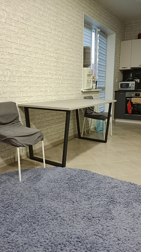 Стол Лота Лофт 140 25 мм черный матовый / дуб вотан фото покупателя 965