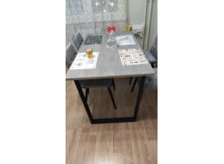 Деревянный стол Лота Лофт 120(160)х75 черный матовый / бетон светлый фото покупателя 390