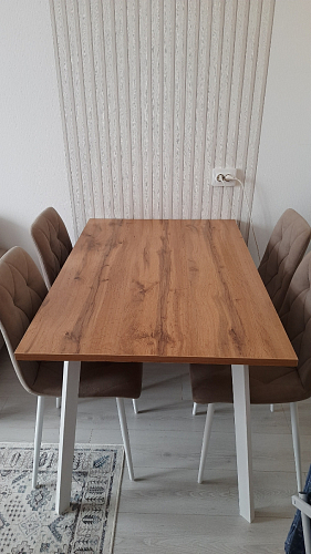 Стол Тринити Лофт 120 32 мм дуб галифакс табако / черный матовый фото покупателя 472