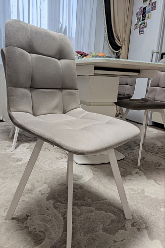 Стул на металлокаркасе Чилли синяя ткань / белый фото покупателя 1241