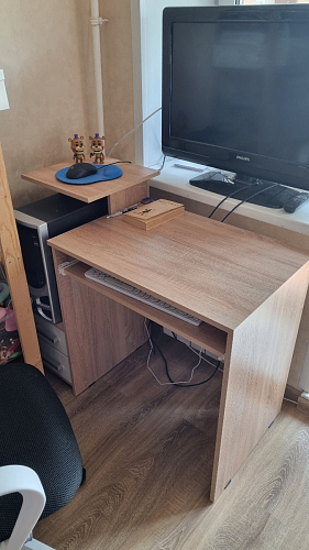 Компьютерный стол Джаз-24 левый дуб молочный фото покупателя 20