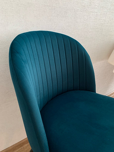 Стул на металлокаркасе Gabi 1 light blue / black / gold фото покупателя 335