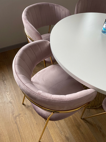 Стул на металлокаркасе Kamelia зеленый / золото фото покупателя 75