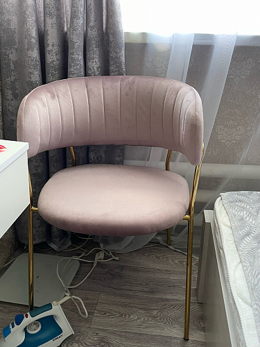 Стул на металлокаркасе Kamelia green / gold фото покупателя 36