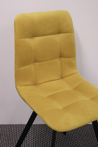 Стул на металлокаркасе Чилли К темно-серый (velutto 32) / черный из шоурума 2