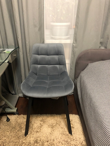 Стул на металлокаркасе Челси морская волна / черный фото покупателя 72