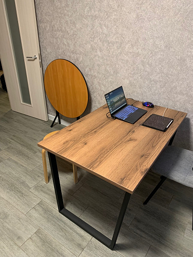 Деревянный стол Лота Лофт 120х75 белый матовый / дуб крафт золотой фото покупателя 590