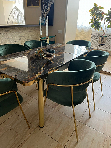 Стул на металлокаркасе Kamelia бежевый / золотой фото покупателя 86