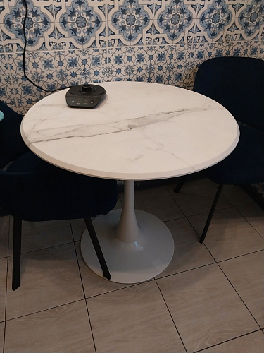 Стол Тулип 80х73 мрамор черный / белый фото покупателя 3