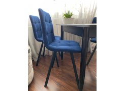 Стул на металлокаркасе Чилли синяя ткань / белый фото покупателя 122