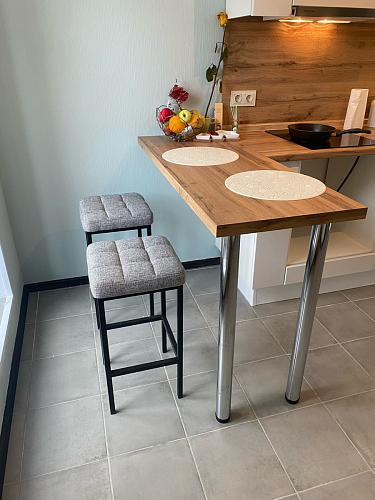 Барный стул Лофт ткань канди грей / черный матовый фото покупателя 26