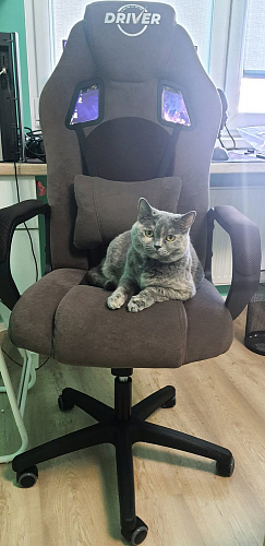 Компьютерное кресло Driver/Драйвер кожзам черный / серый фото покупателя 45