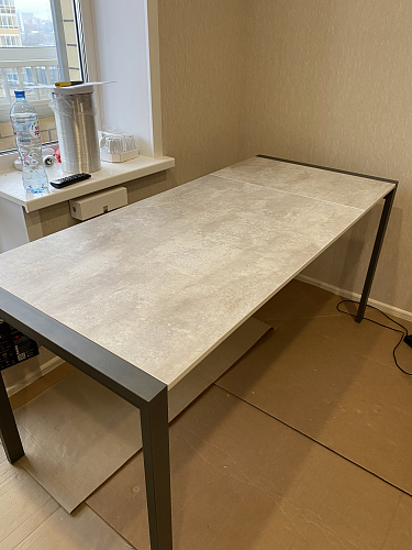 Стол Центавр 120(160)х70х75 файерстоун / черный матовый фото покупателя 88