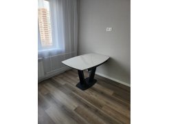 Стеклянный стол Вейл 140(180)х80 кристл статуарио / черный фото покупателя 1