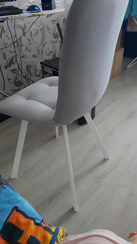 Стул на металлокаркасе Чилли синяя ткань / белый фото покупателя 809