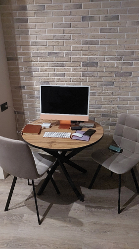 Стул на металлокаркасе Чилли К черный / зеленый фото покупателя 481